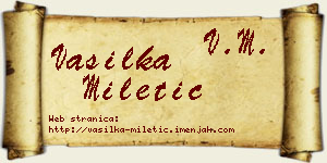 Vasilka Miletić vizit kartica